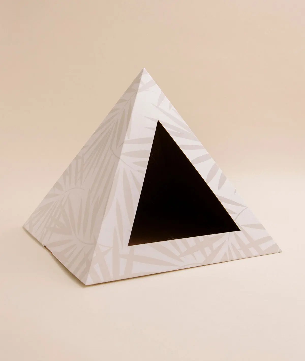 'Neutral Palm' Cardboard Cat Pyramid - FloofChonk