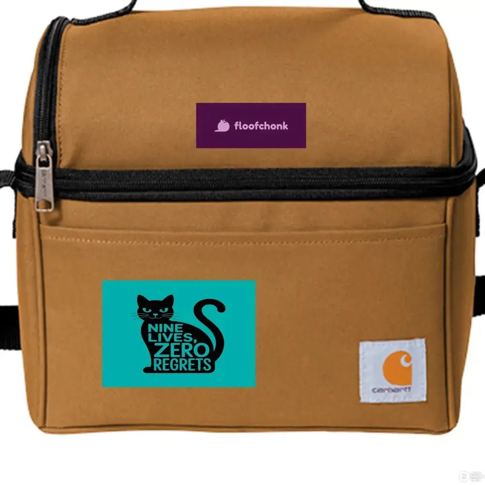 Nine Lives, Zero Regrets Carhartt 6 - can Cooler by FloofChonk - FloofChonk