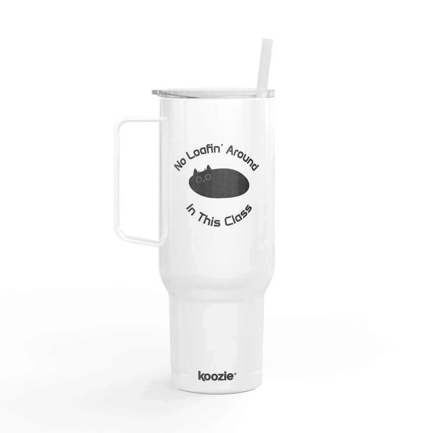 No Loafin' Around in Class Cat Lover Insulated Tumbler, 40oz - FloofChonk