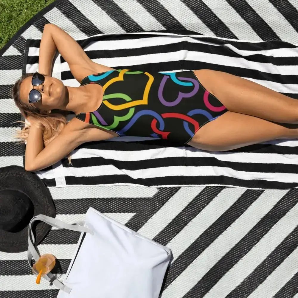 One - Piece Swirly Rainbow Women's Swimsuit - FloofChonk