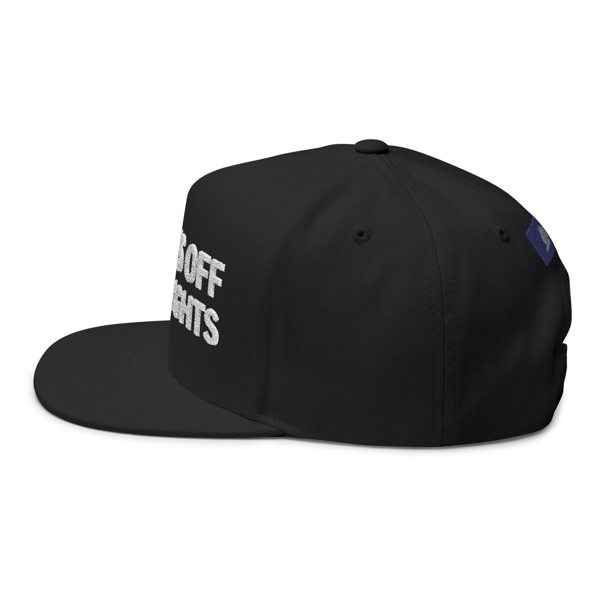 Paws Off My Rights Flat Bill Cap — Embroidered Dog Paw Freedom Hat - FloofChonk