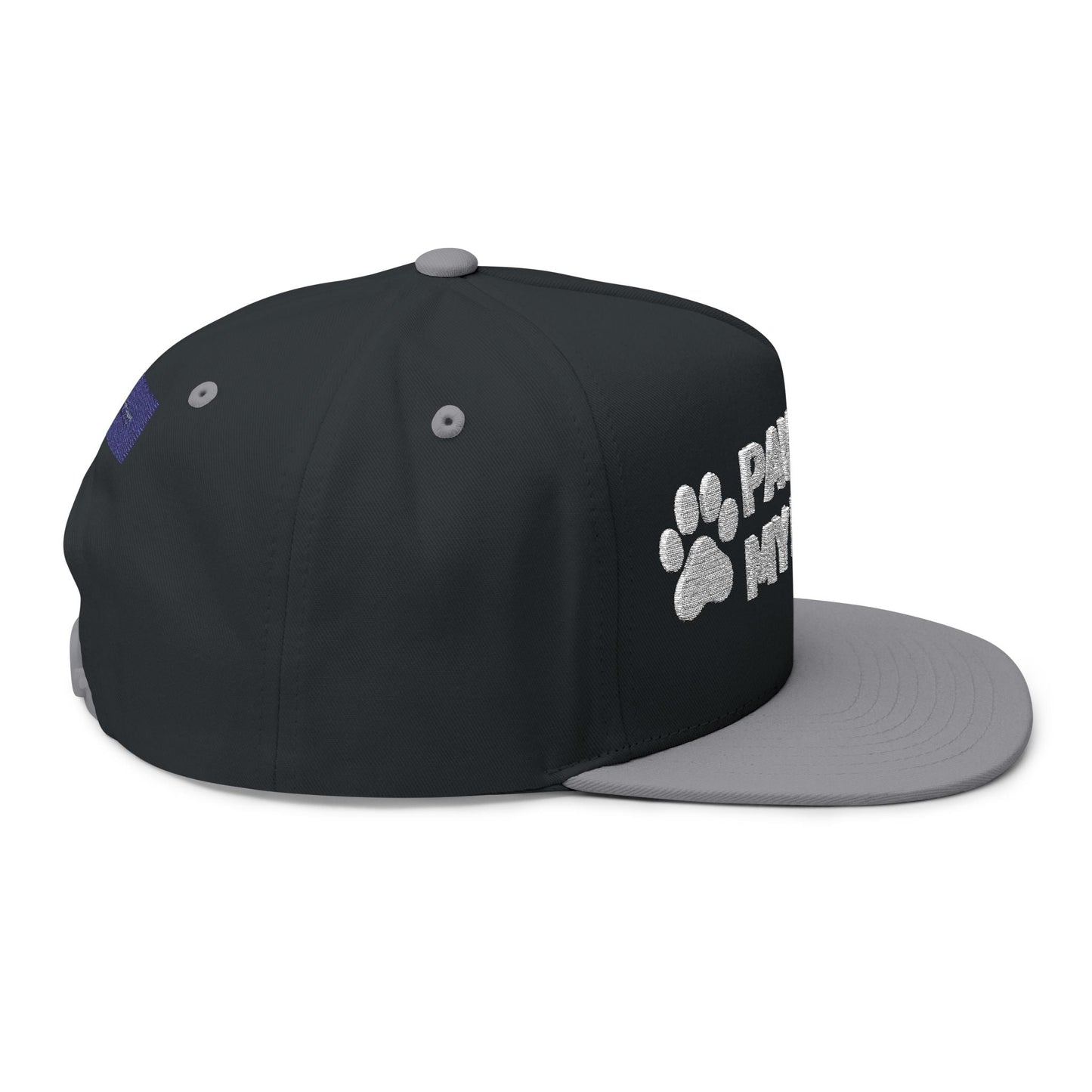 Paws Off My Rights Flat Bill Cap — Embroidered Dog Paw Freedom Hat - FloofChonk