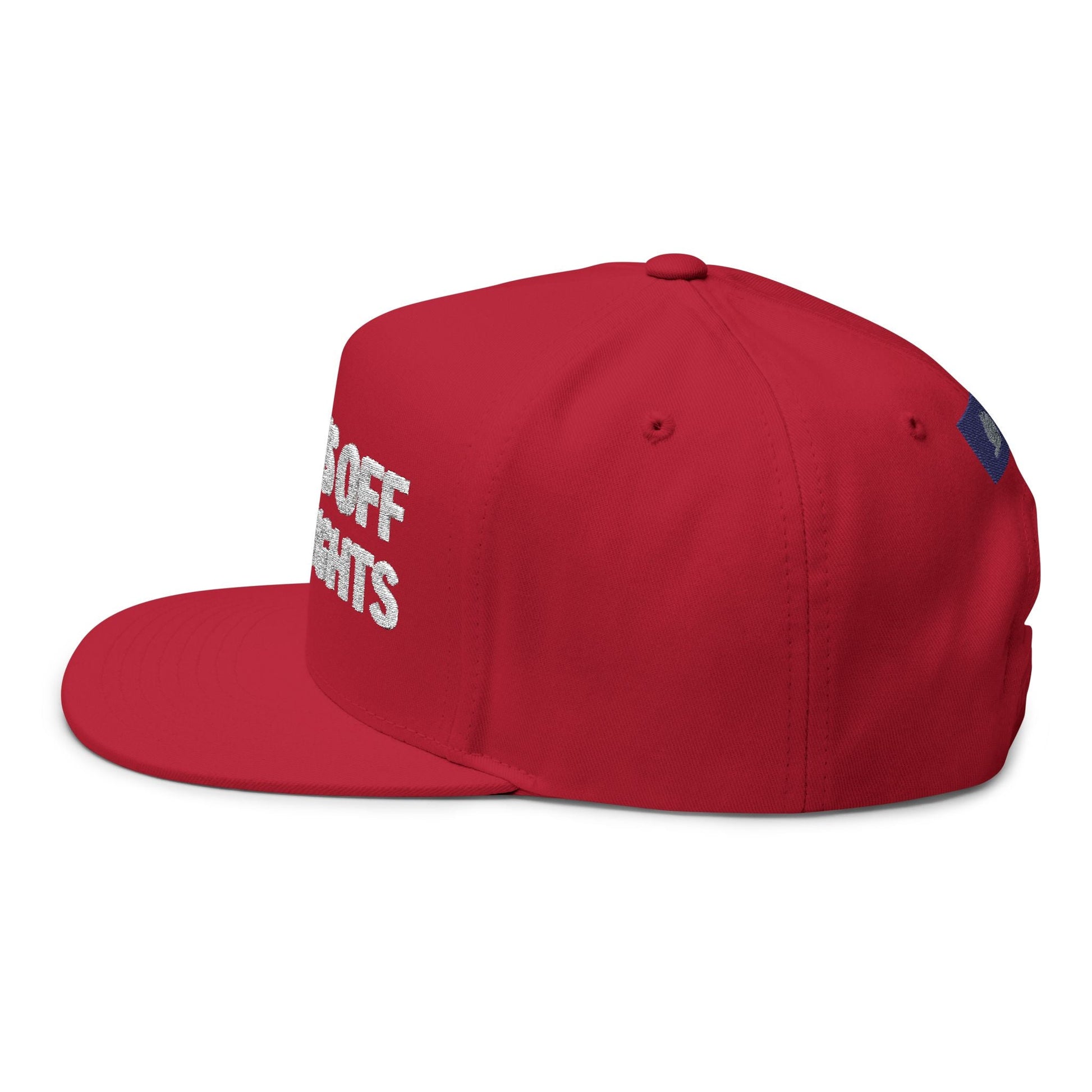 Paws Off My Rights Flat Bill Cap — Embroidered Dog Paw Freedom Hat - FloofChonk