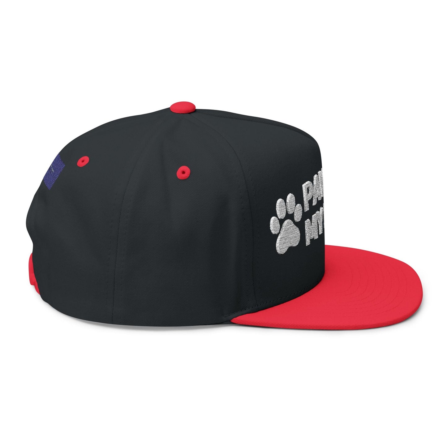Paws Off My Rights Flat Bill Cap — Embroidered Dog Paw Freedom Hat - FloofChonk