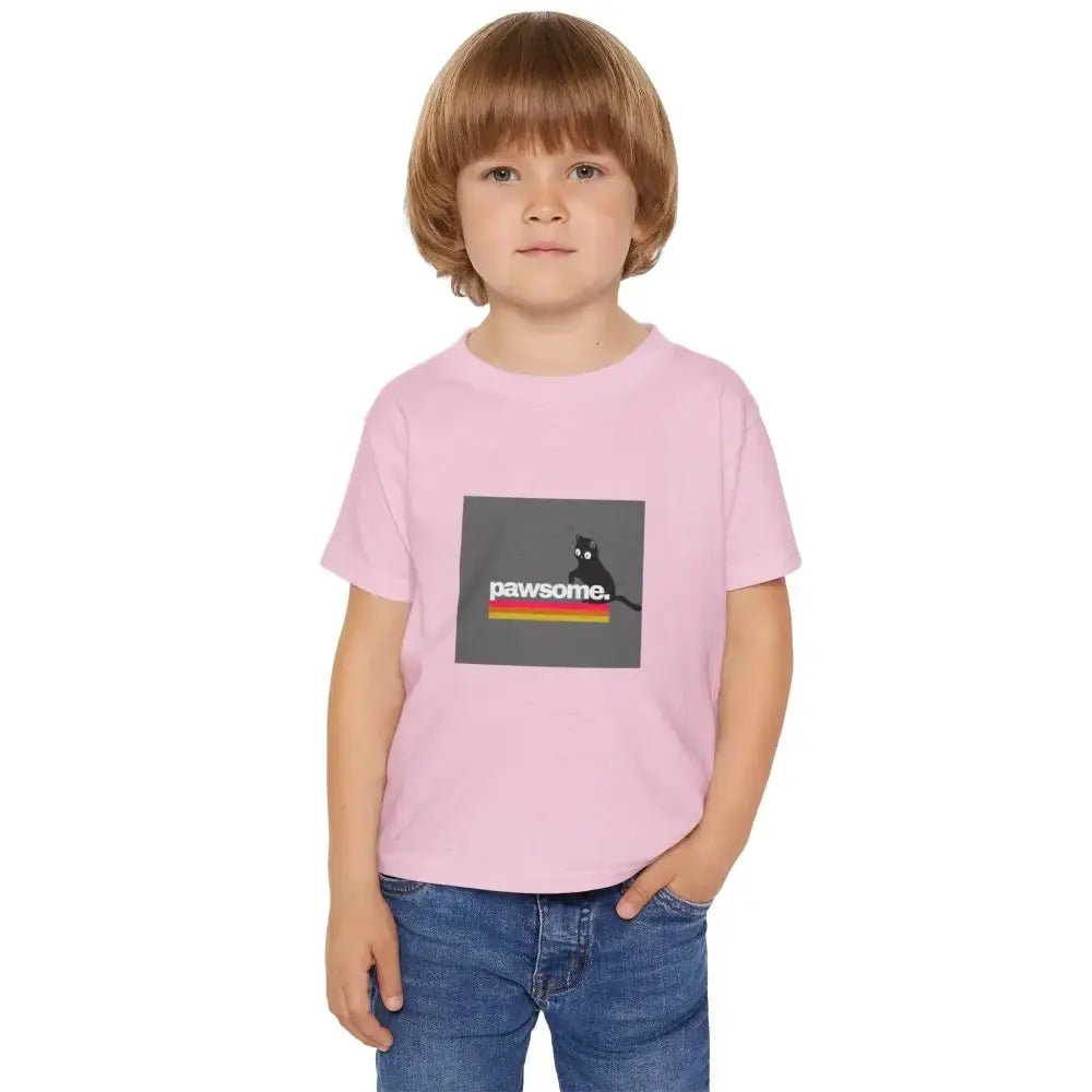 Pawsome Toddler T-shirt - Cute Cat Graphic Tee for Kids - FloofChonk