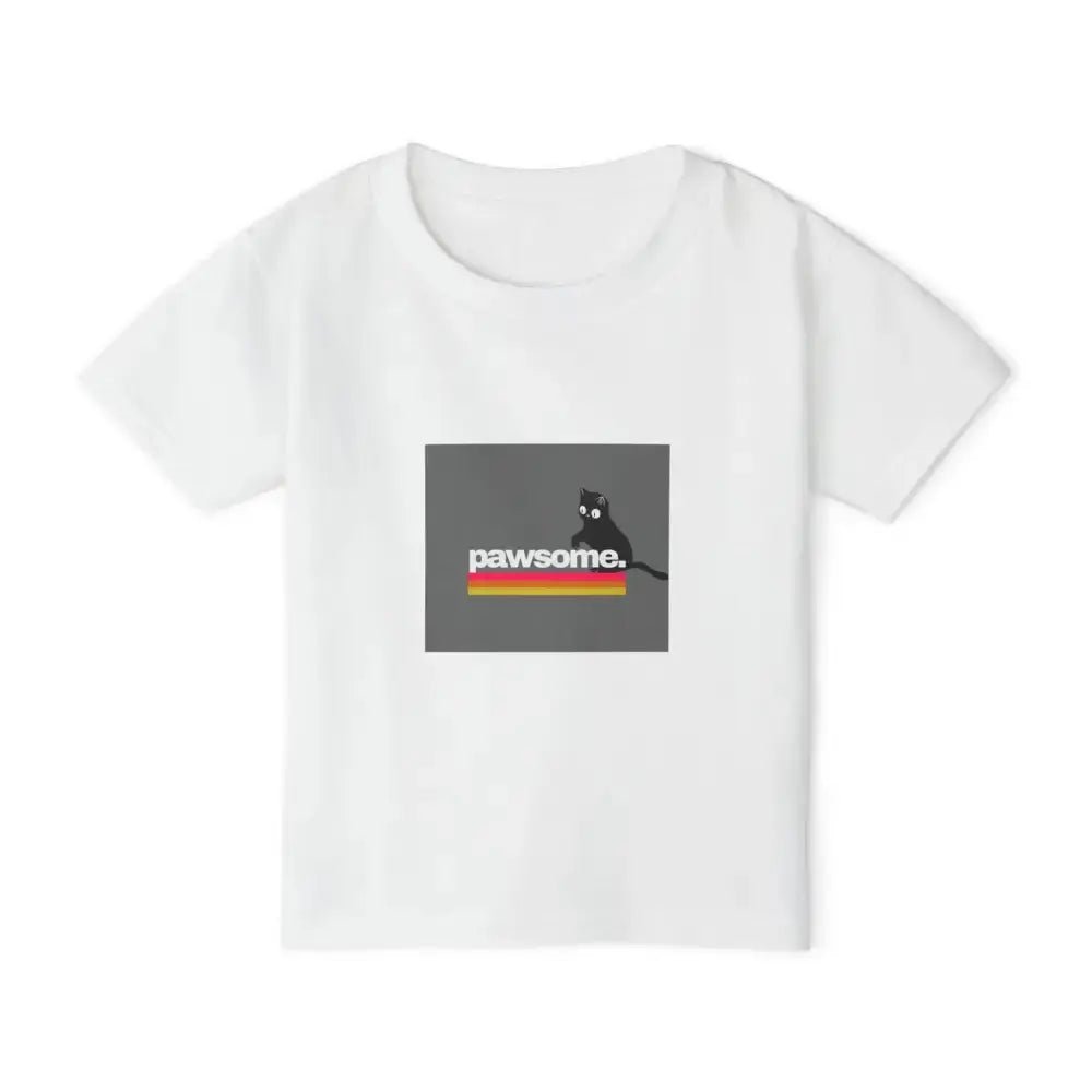 Pawsome Toddler T-shirt - Cute Cat Graphic Tee for Kids - FloofChonk