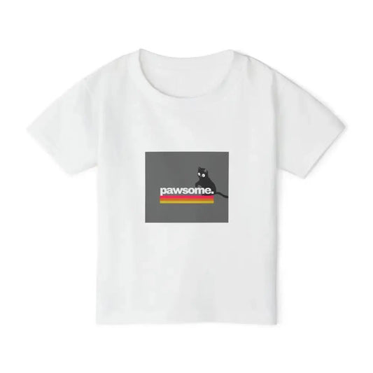 Pawsome Toddler T-shirt - Cute Cat Graphic Tee for Kids - FloofChonk
