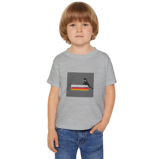 Pawsome Toddler T-shirt - Cute Cat Graphic Tee for Kids - FloofChonk