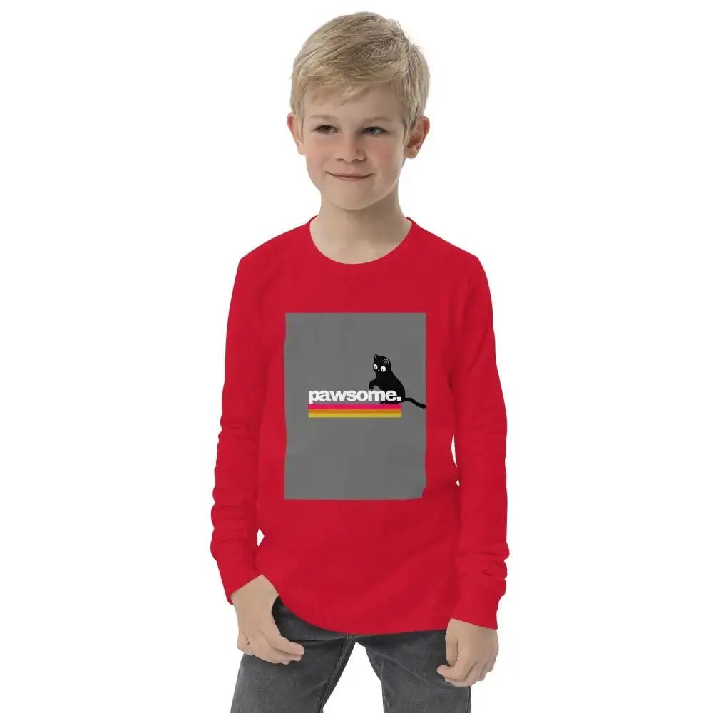 Pawsome Youth Long Sleeve T-Shirt - FloofChonk
