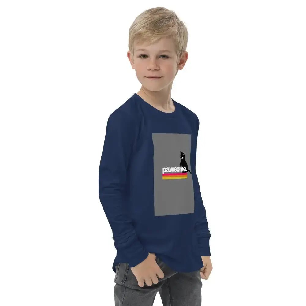 Pawsome Youth Long Sleeve T-Shirt - FloofChonk