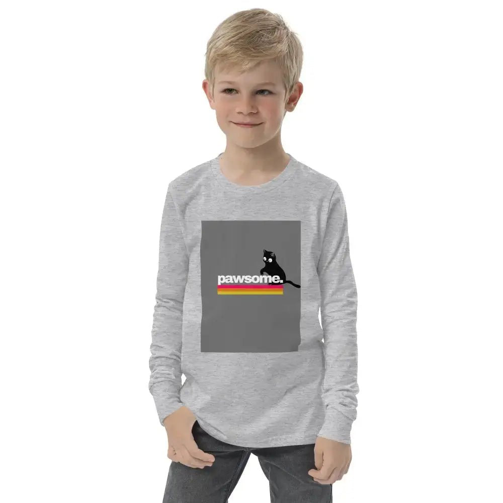 Pawsome Youth Long Sleeve T-Shirt - FloofChonk