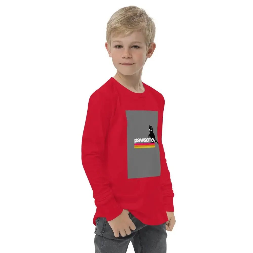 Pawsome Youth Long Sleeve T-Shirt - FloofChonk