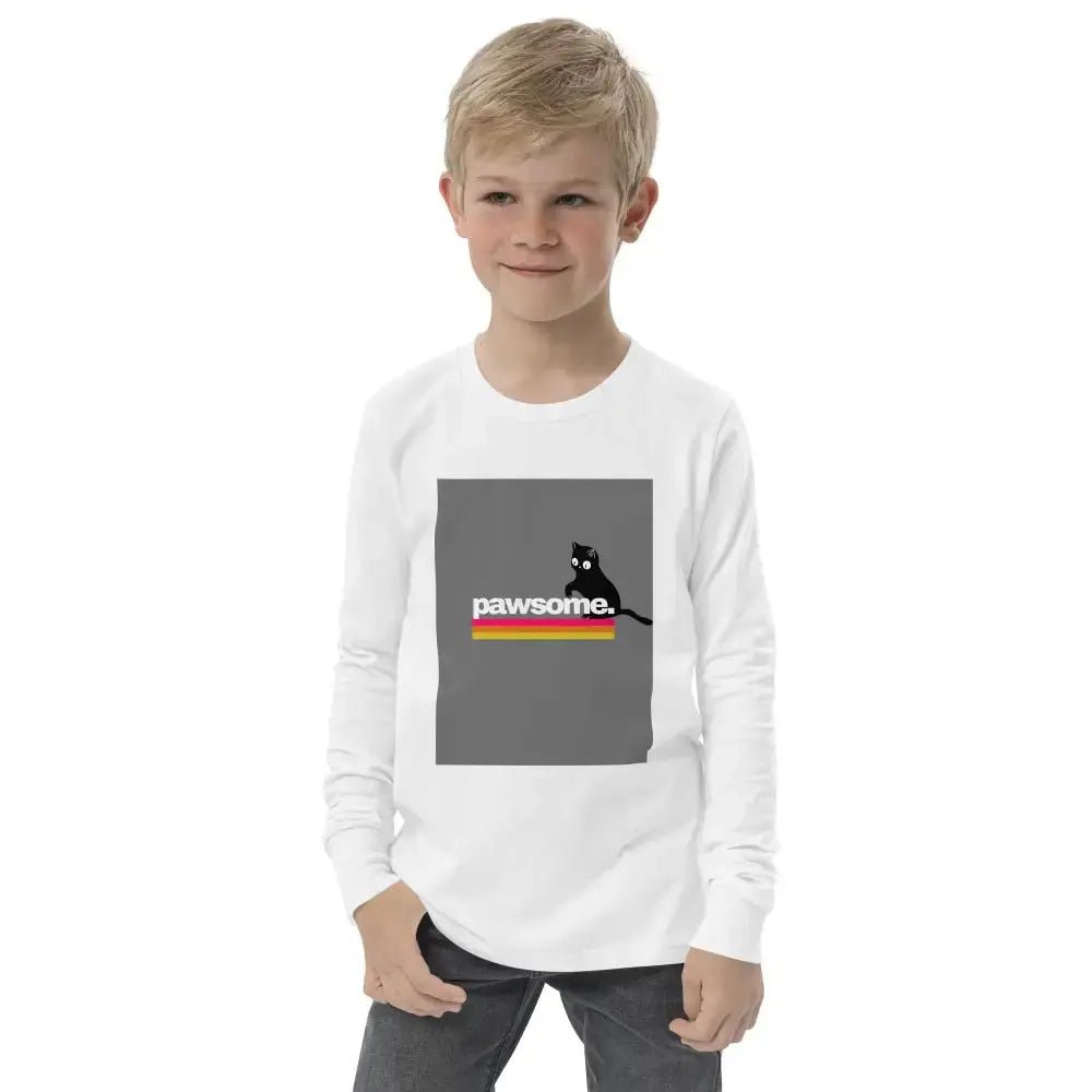 Pawsome Youth Long Sleeve T-Shirt - FloofChonk