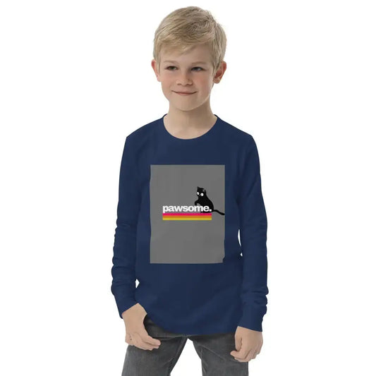 Pawsome Youth Long Sleeve T-Shirt - FloofChonk