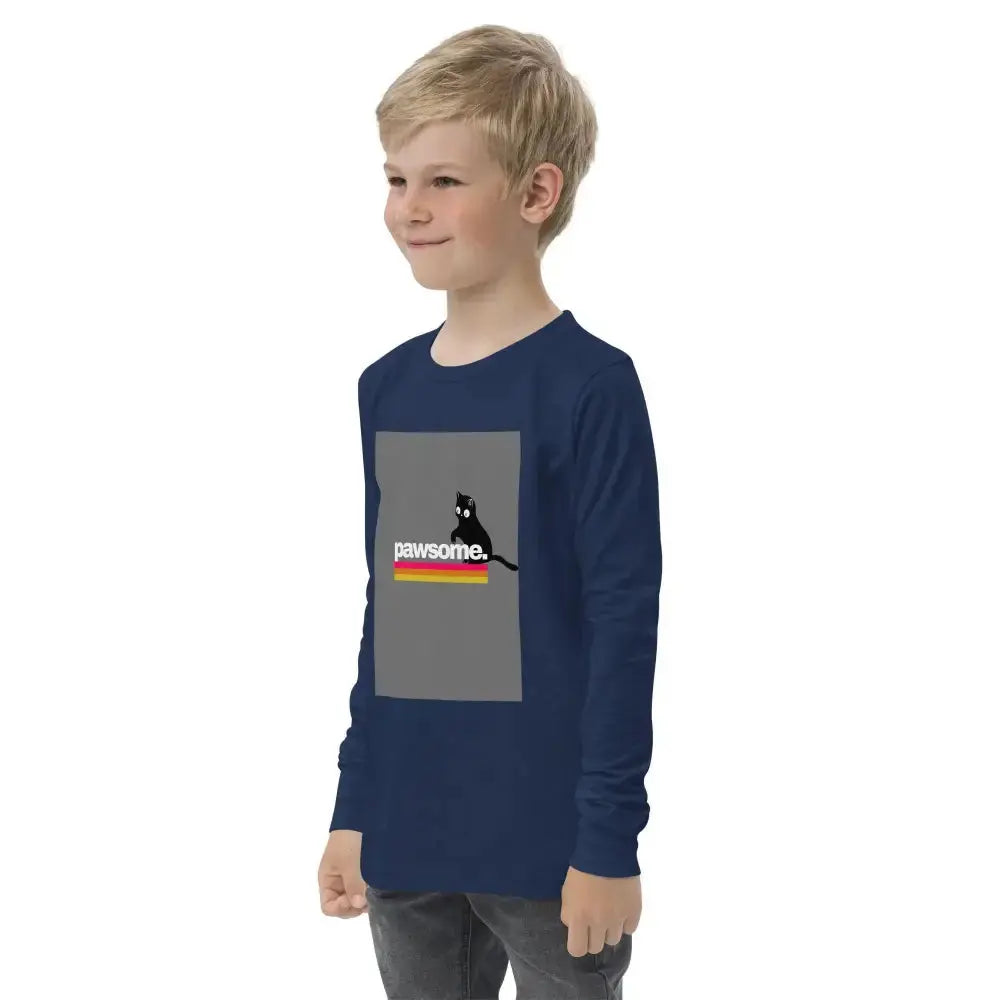 Pawsome Youth Long Sleeve T-Shirt - FloofChonk