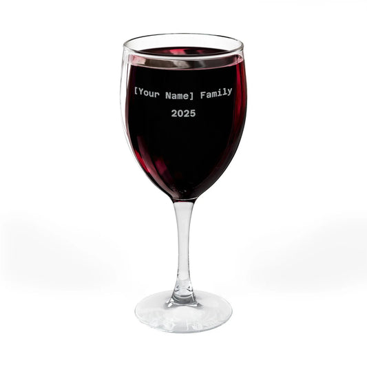 Personalized Engraved Wine Glass — Custom Name & Year, 10.5 oz - FloofChonk