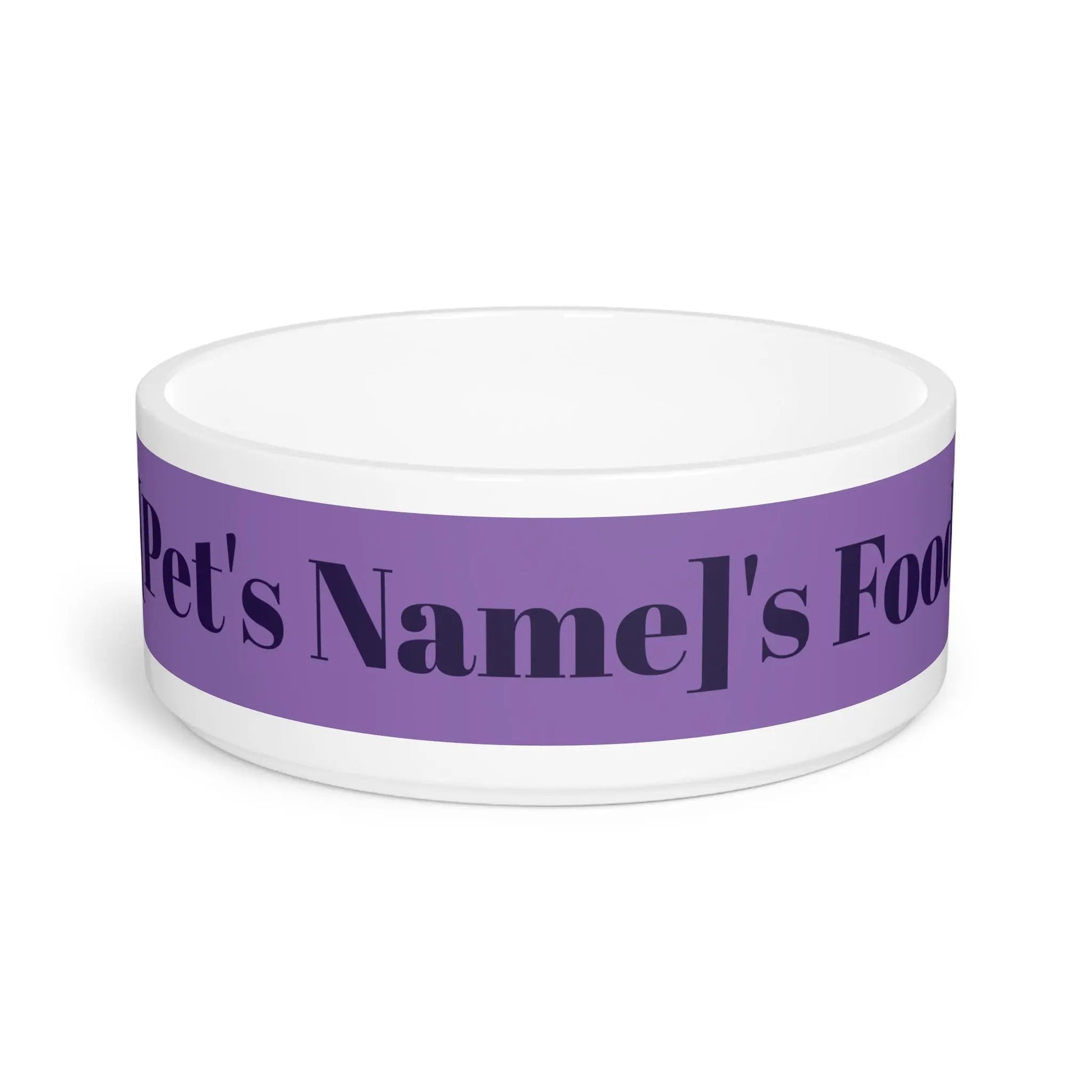 Personalized Pet Name Food Bowl | Custom Pet Bowl, Purple Name Band - FloofChonk