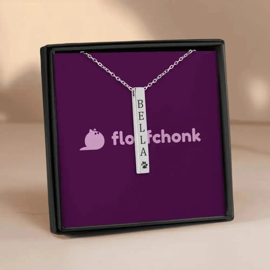 Pet Name & Paw Necklace - FloofChonk