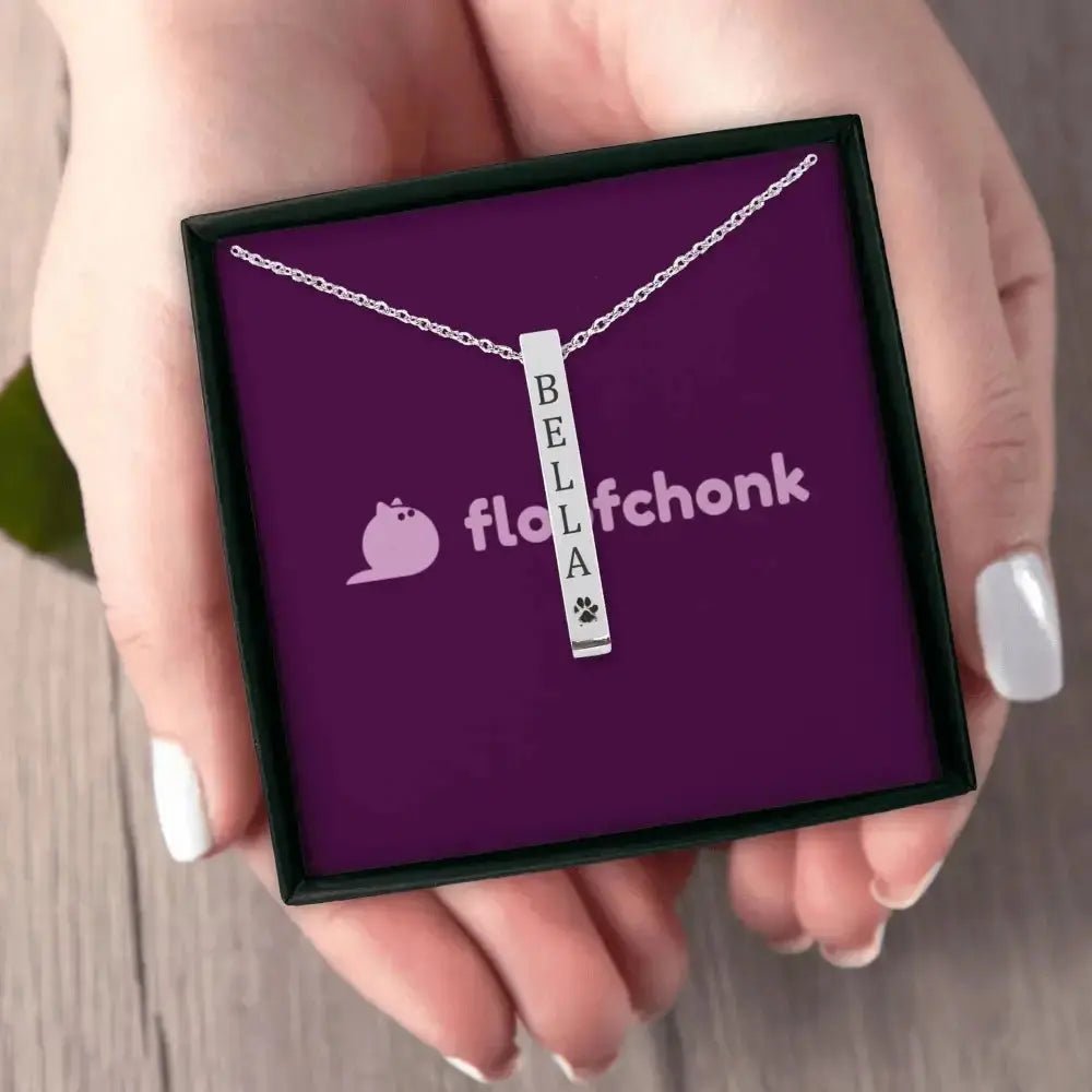 Pet Name & Paw Necklace - FloofChonk