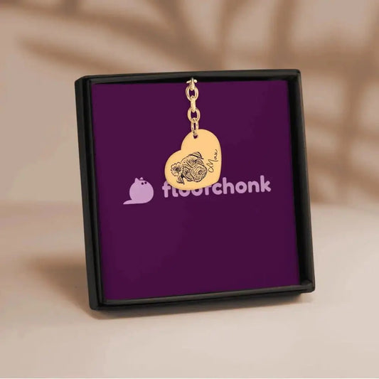Pet Portrait Heart Keychain - FloofChonk