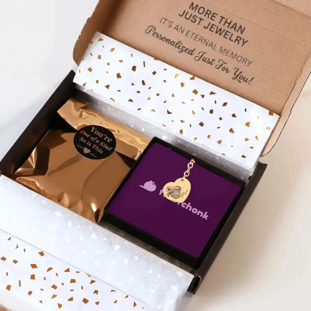 Pet Portrait Heart Keychain - FloofChonk