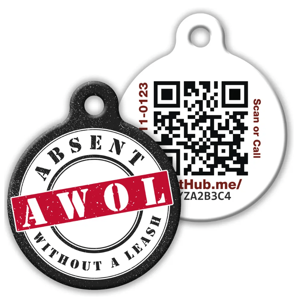 PetHub QR Pet ID Tag – Absent Without a Leash (AWOL) - FloofChonk