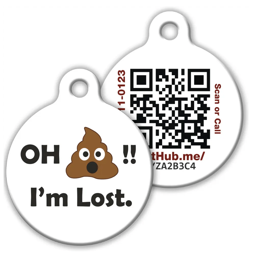 PetHub QR Pet ID Tag – Oh Crap I’m Lost - FloofChonk