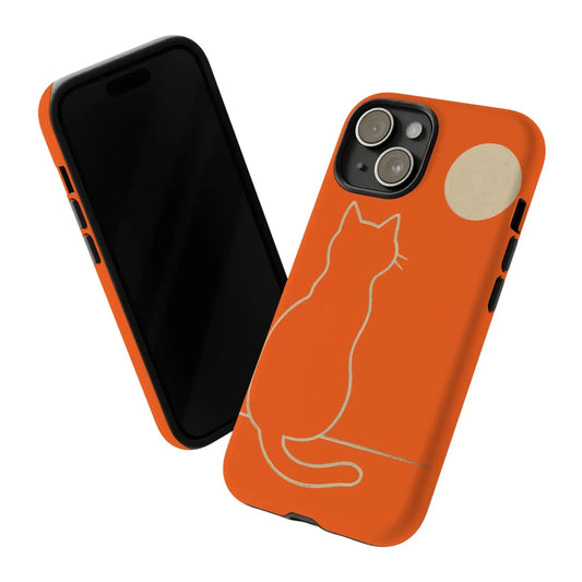 Phone Case, Cat Silhouette Cute Pet Lover Accessories, Gift for Cat Owners, iPhone Cover, Stylish Hard Shell Case, Unique Design - FloofChonk
