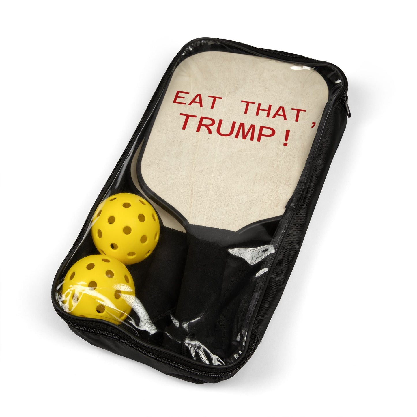 Pickleball Paddle Set — "Eat That, Trump!" Graphic Pickleball Kit - FloofChonk
