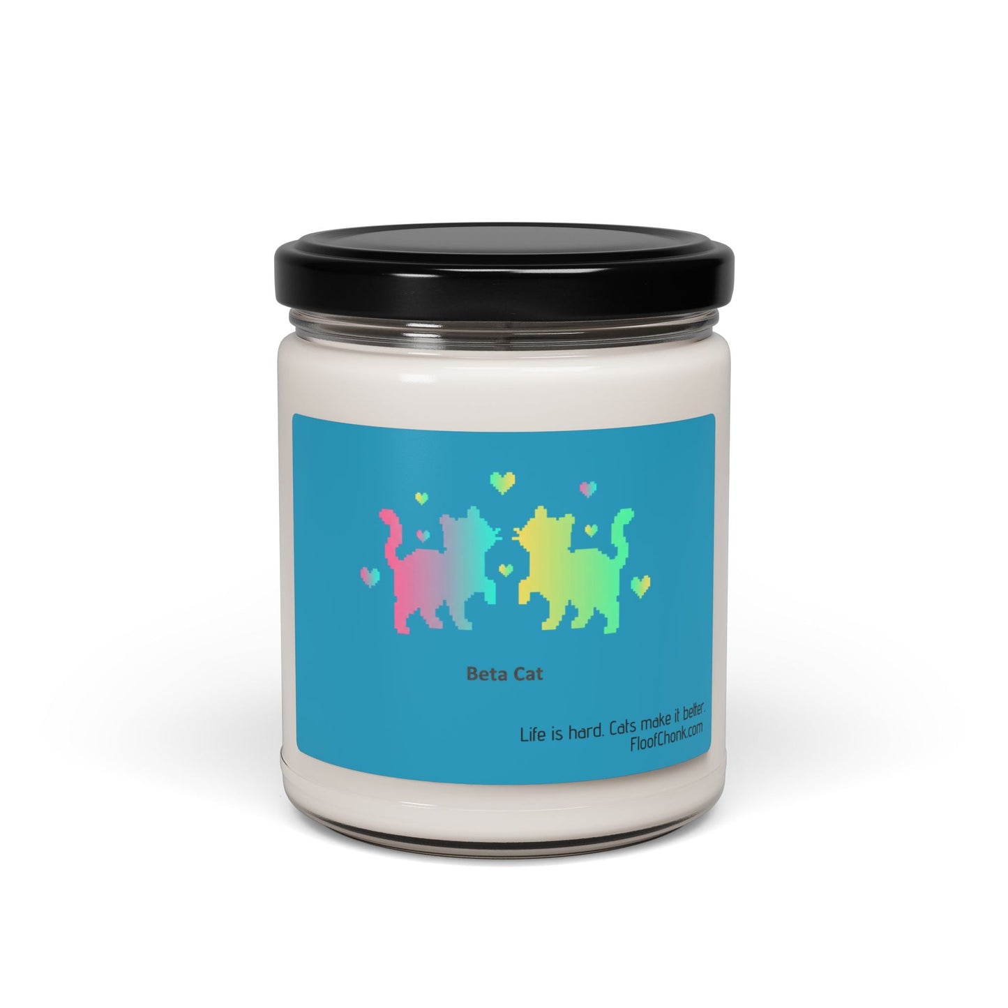 Pixel Pet Cats Candle | 8 - bit Device Nostalgia, Retro Gadget Art - FloofChonk