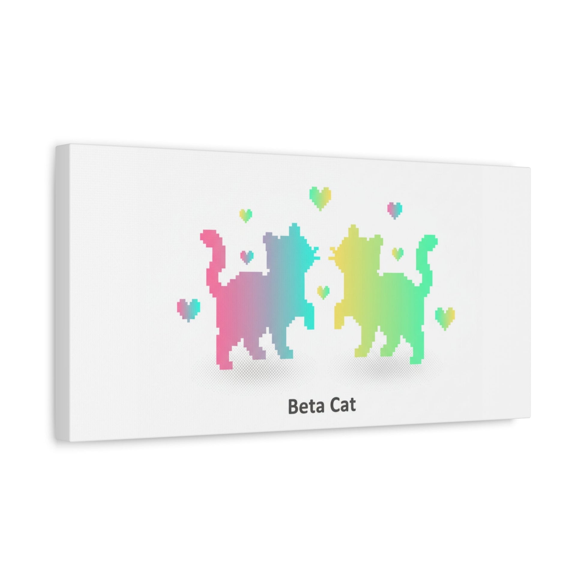 Pixel Pet Cats Canvas | Pixel Pet Nostalgia, 8 - bit Device Aesthetic - FloofChonk