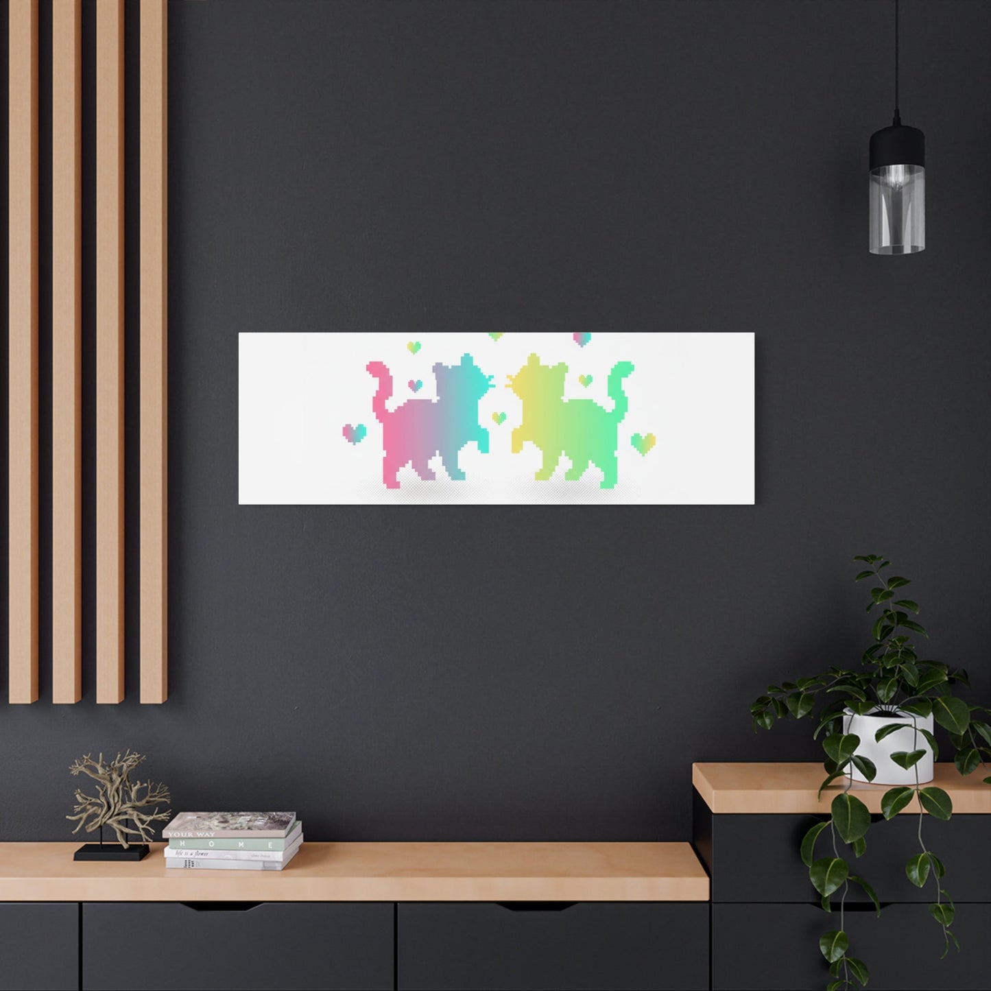 Pixel Pet Cats Canvas | Pixel Pet Nostalgia, 8 - bit Device Aesthetic - FloofChonk