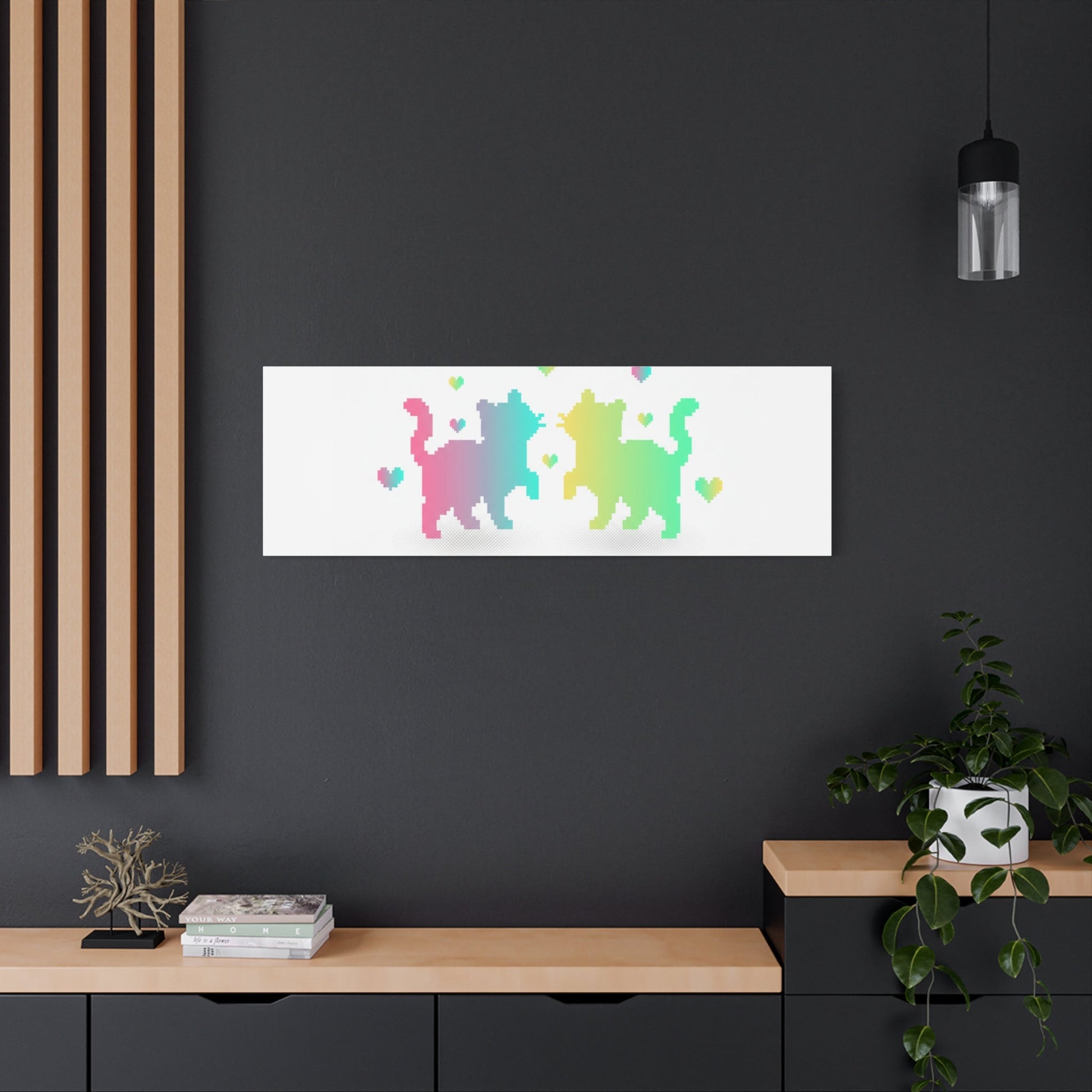 Pixel Pet Cats Canvas | Pixel Pet Nostalgia, 8 - bit Device Aesthetic - FloofChonk
