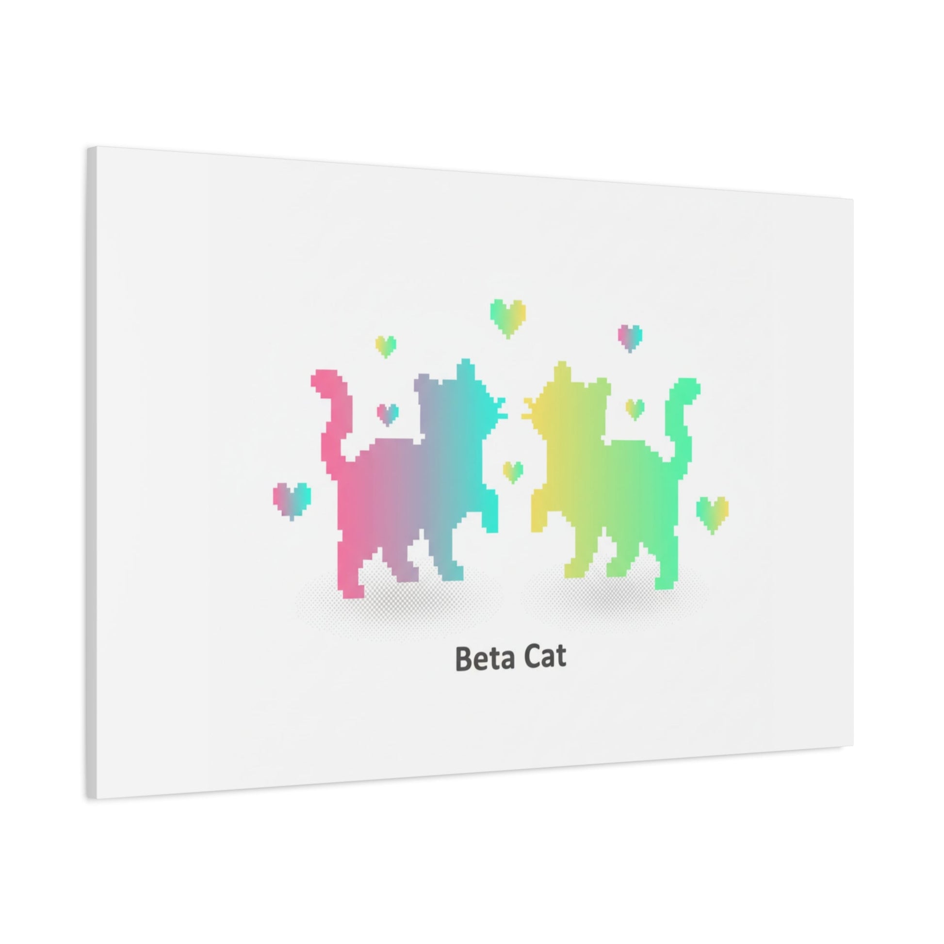 Pixel Pet Cats Canvas | Pixel Pet Nostalgia, 8 - bit Device Aesthetic - FloofChonk