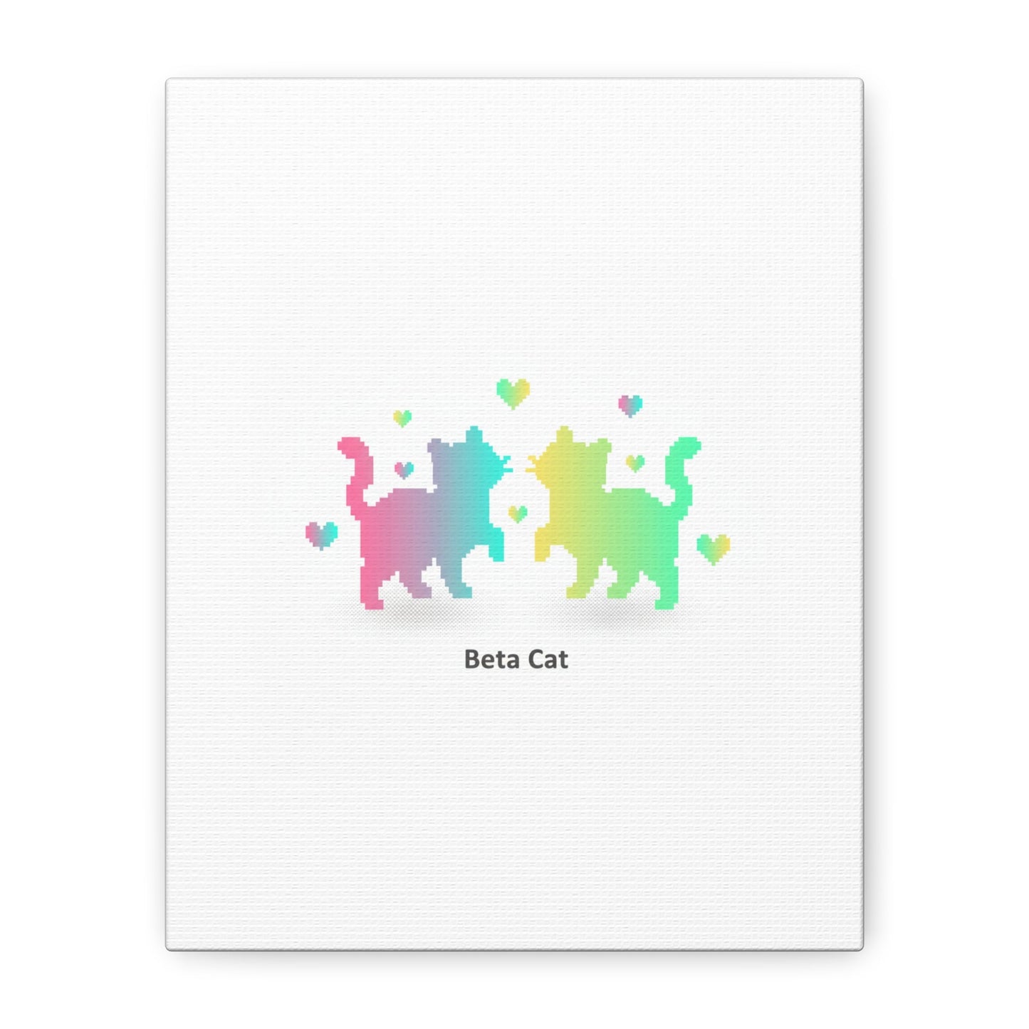 Pixel Pet Cats Canvas | Pixel Pet Nostalgia, 8 - bit Device Aesthetic - FloofChonk