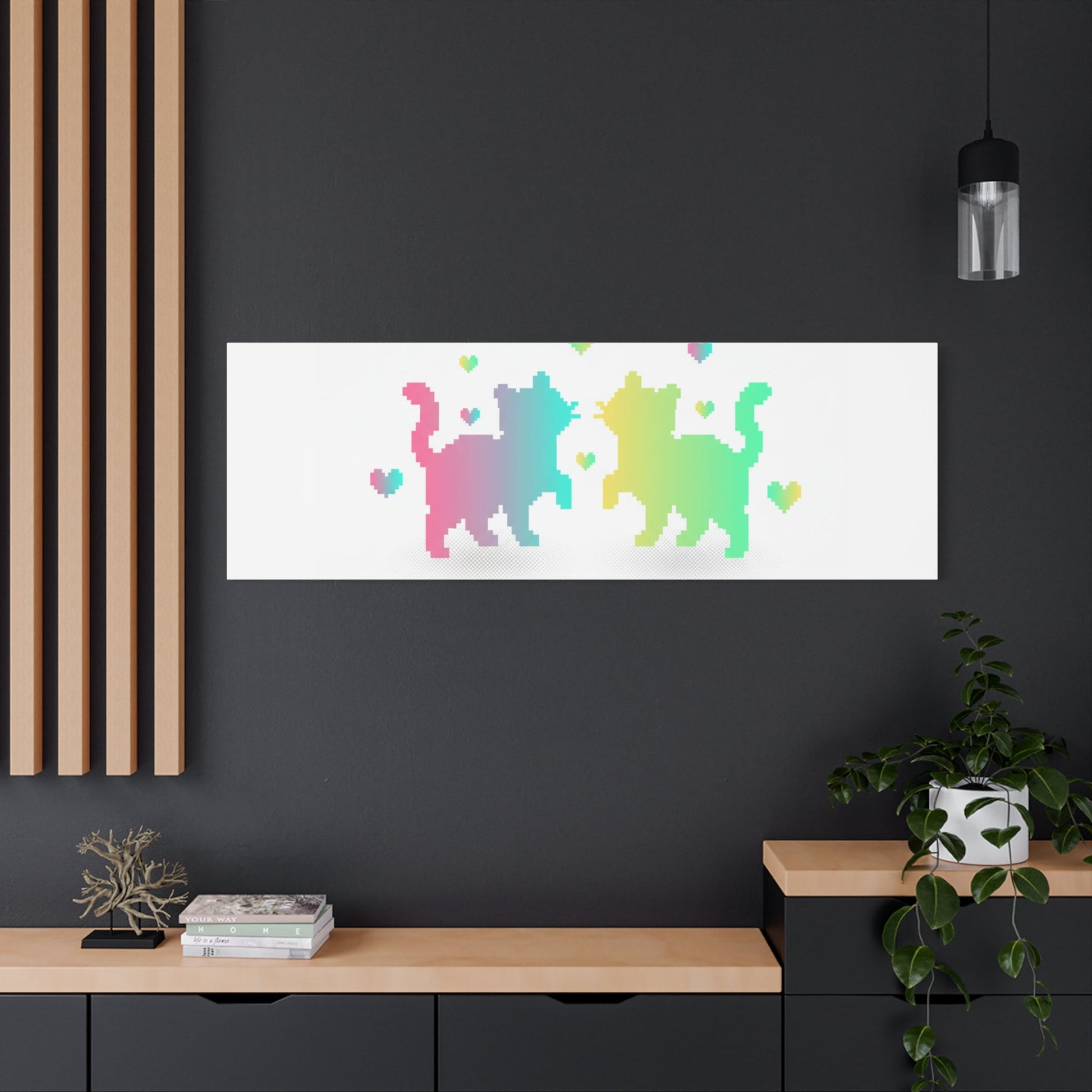 Pixel Pet Cats Canvas | Pixel Pet Nostalgia, 8 - bit Device Aesthetic - FloofChonk