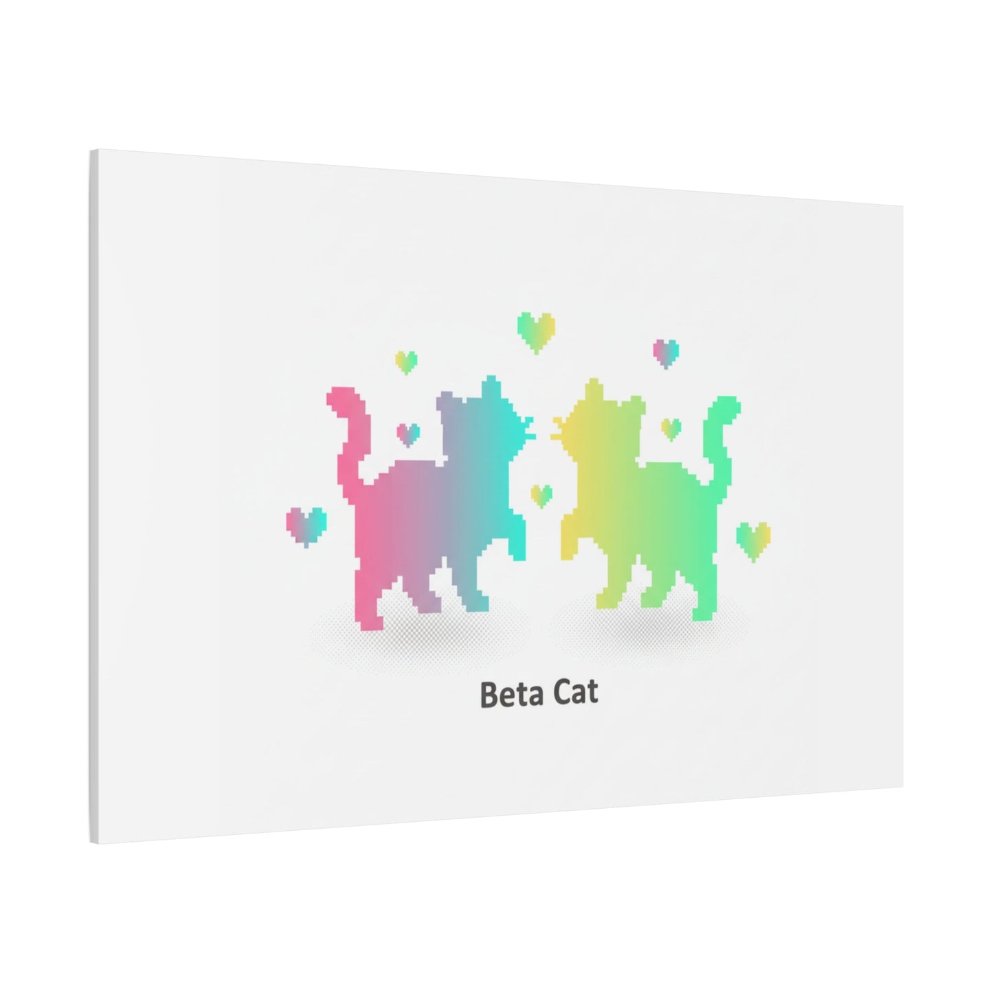 Pixel Pet Cats Canvas | Pixel Pet Nostalgia, 8 - bit Device Aesthetic - FloofChonk