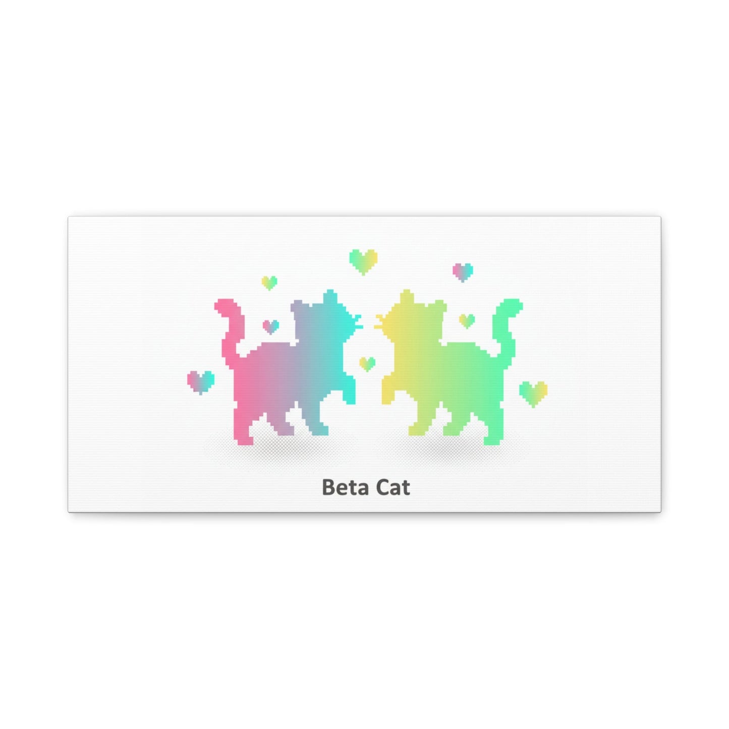 Pixel Pet Cats Canvas | Pixel Pet Nostalgia, 8 - bit Device Aesthetic - FloofChonk