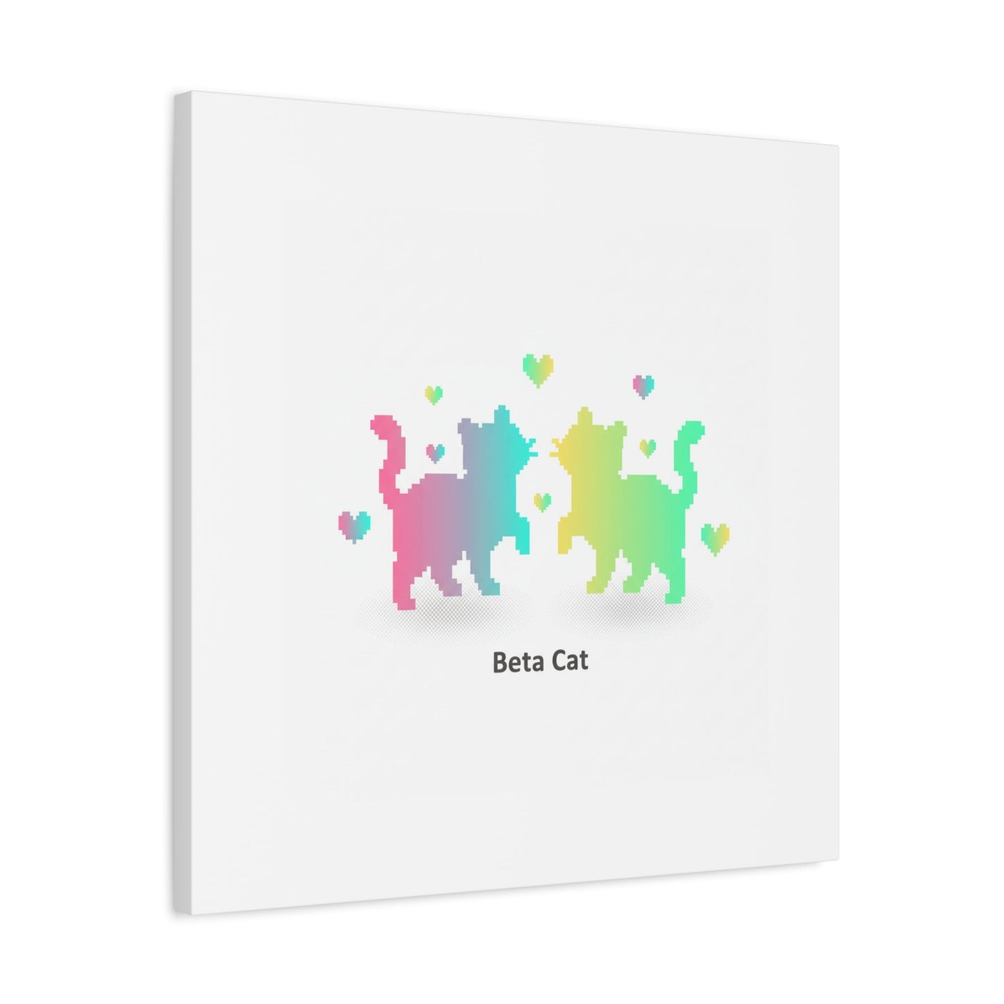 Pixel Pet Cats Canvas | Pixel Pet Nostalgia, 8 - bit Device Aesthetic - FloofChonk