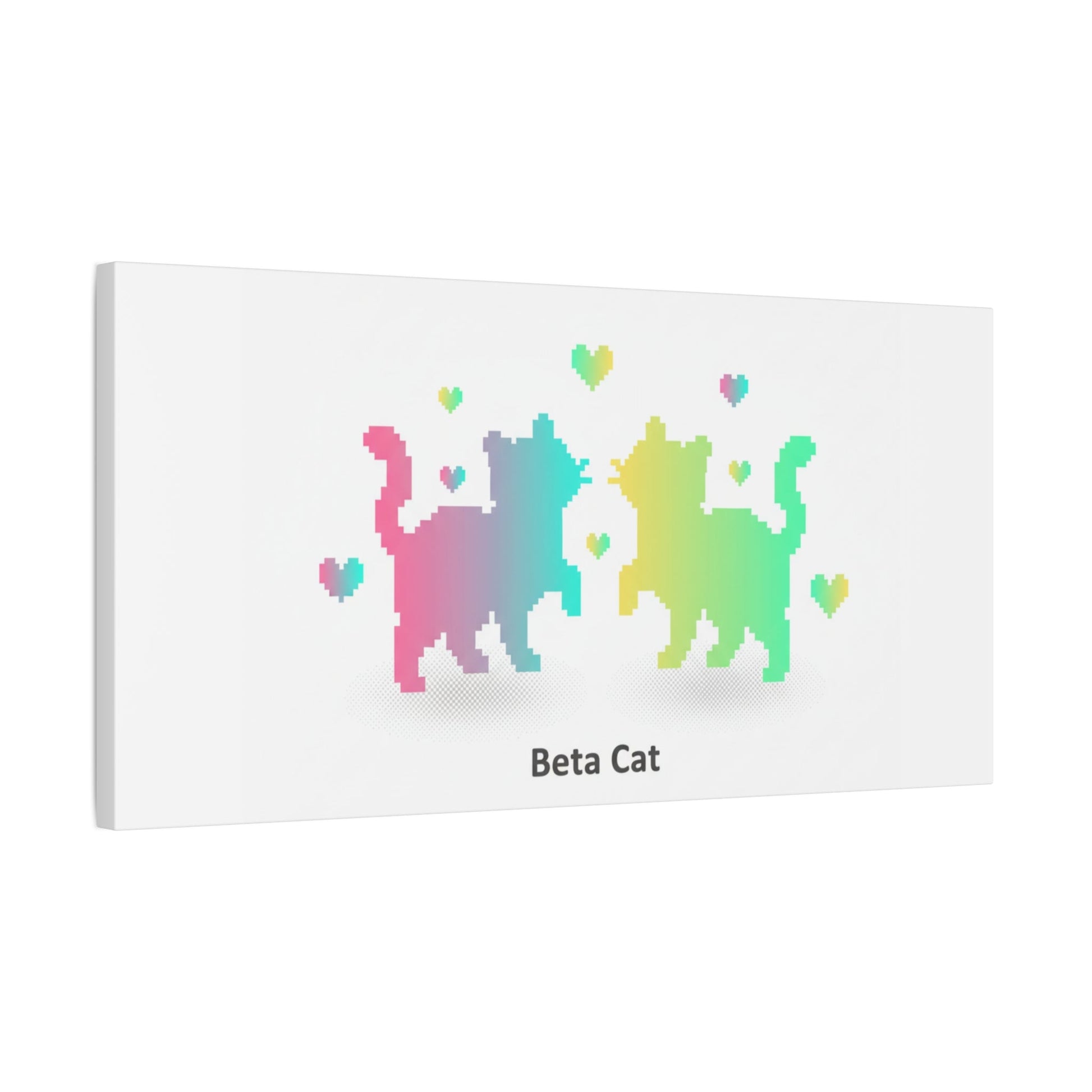 Pixel Pet Cats Canvas | Pixel Pet Nostalgia, 8 - bit Device Aesthetic - FloofChonk