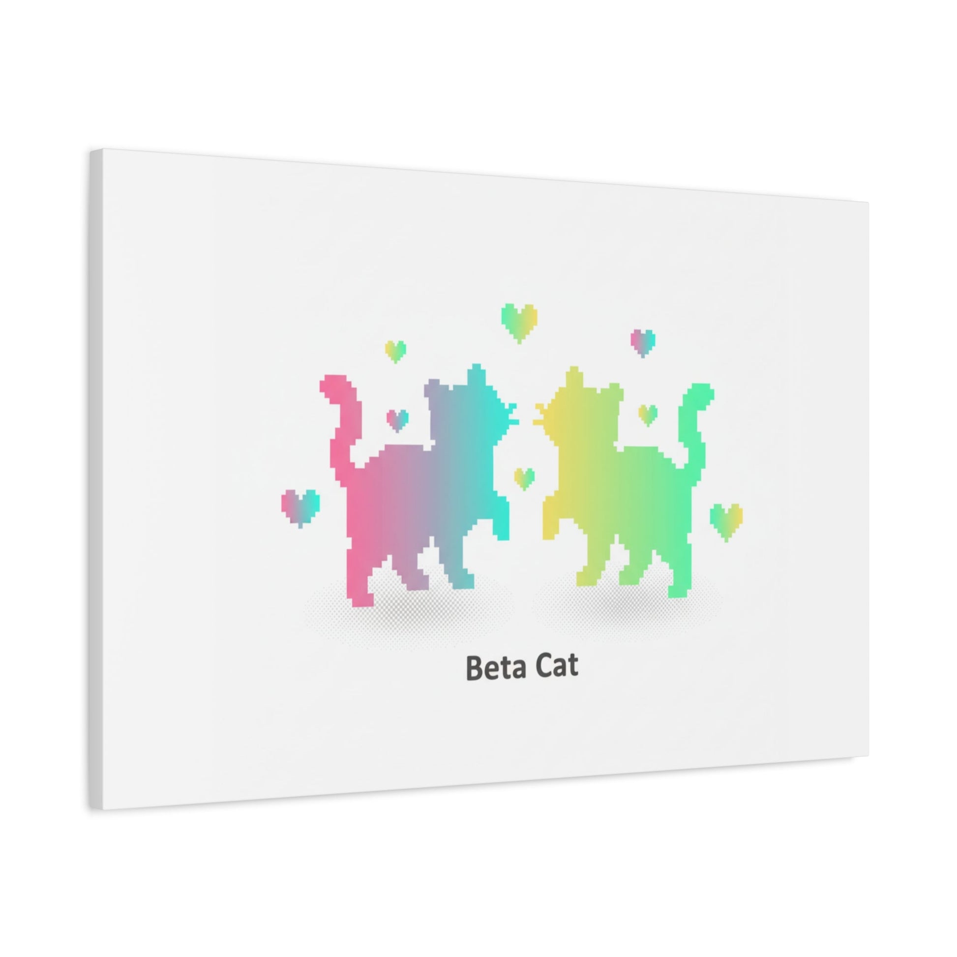 Pixel Pet Cats Canvas | Pixel Pet Nostalgia, 8 - bit Device Aesthetic - FloofChonk