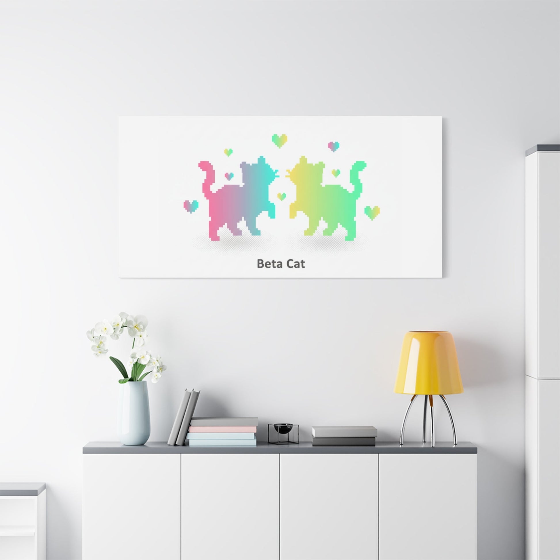 Pixel Pet Cats Canvas | Pixel Pet Nostalgia, 8 - bit Device Aesthetic - FloofChonk