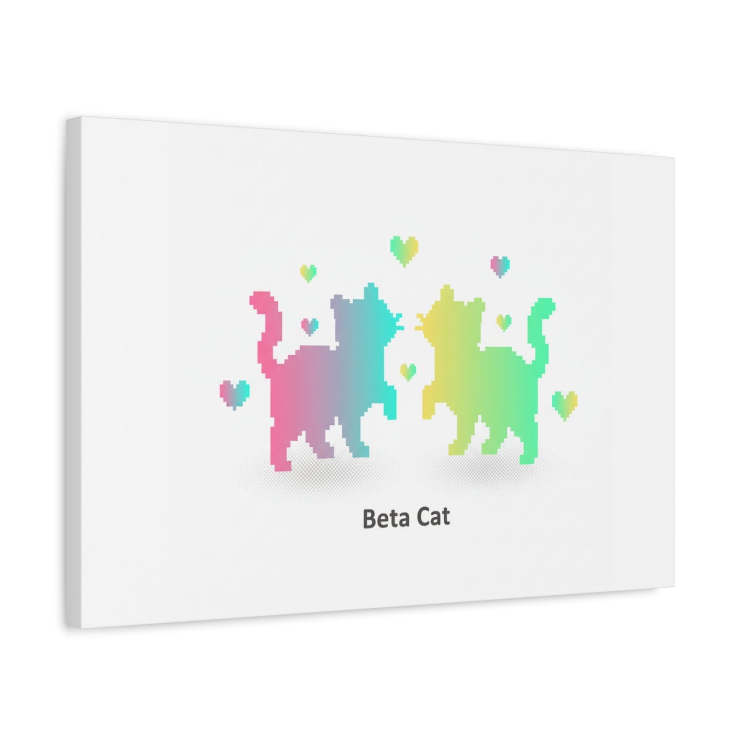 Pixel Pet Cats Canvas | Pixel Pet Nostalgia, 8 - bit Device Aesthetic - FloofChonk