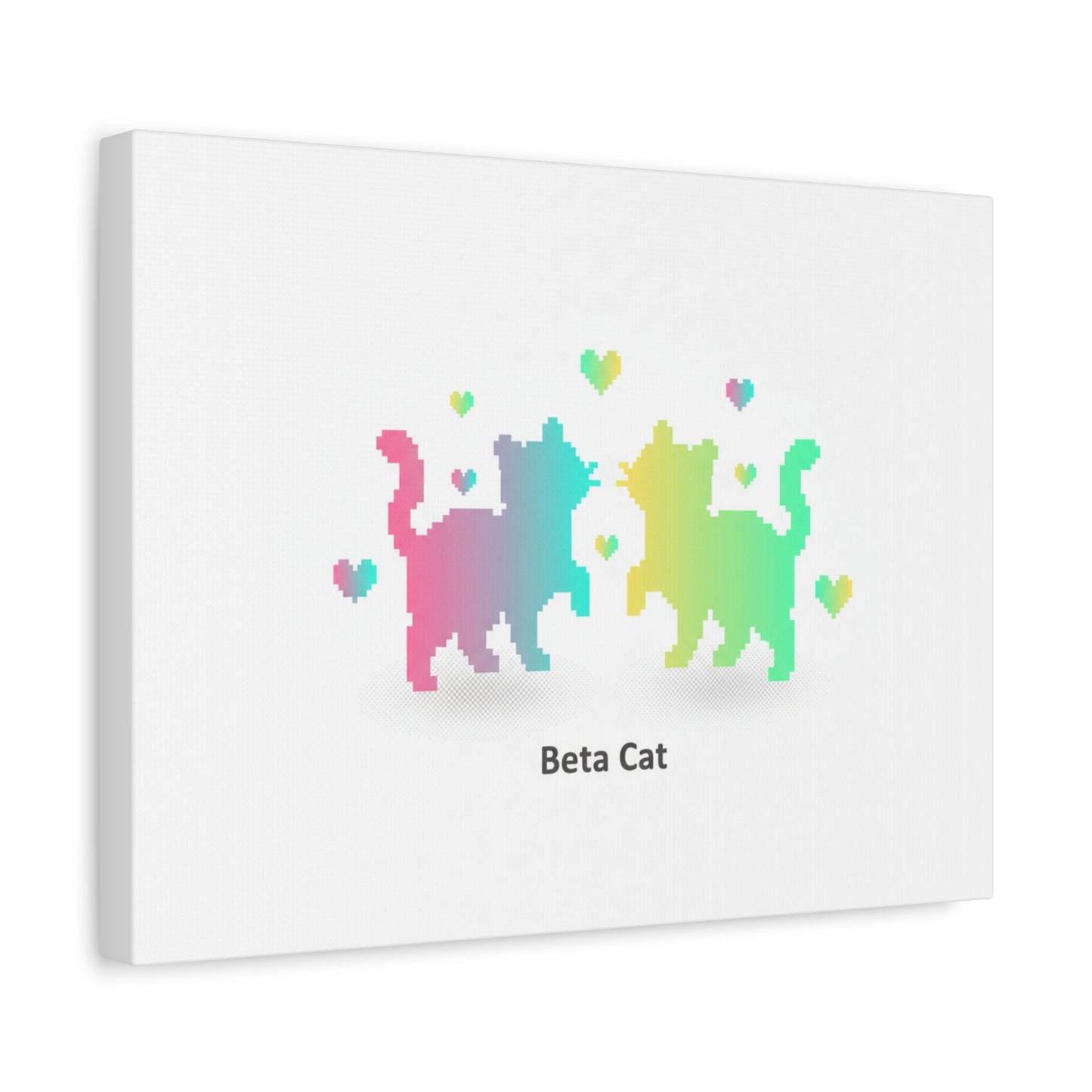 Pixel Pet Cats Canvas | Pixel Pet Nostalgia, 8 - bit Device Aesthetic - FloofChonk