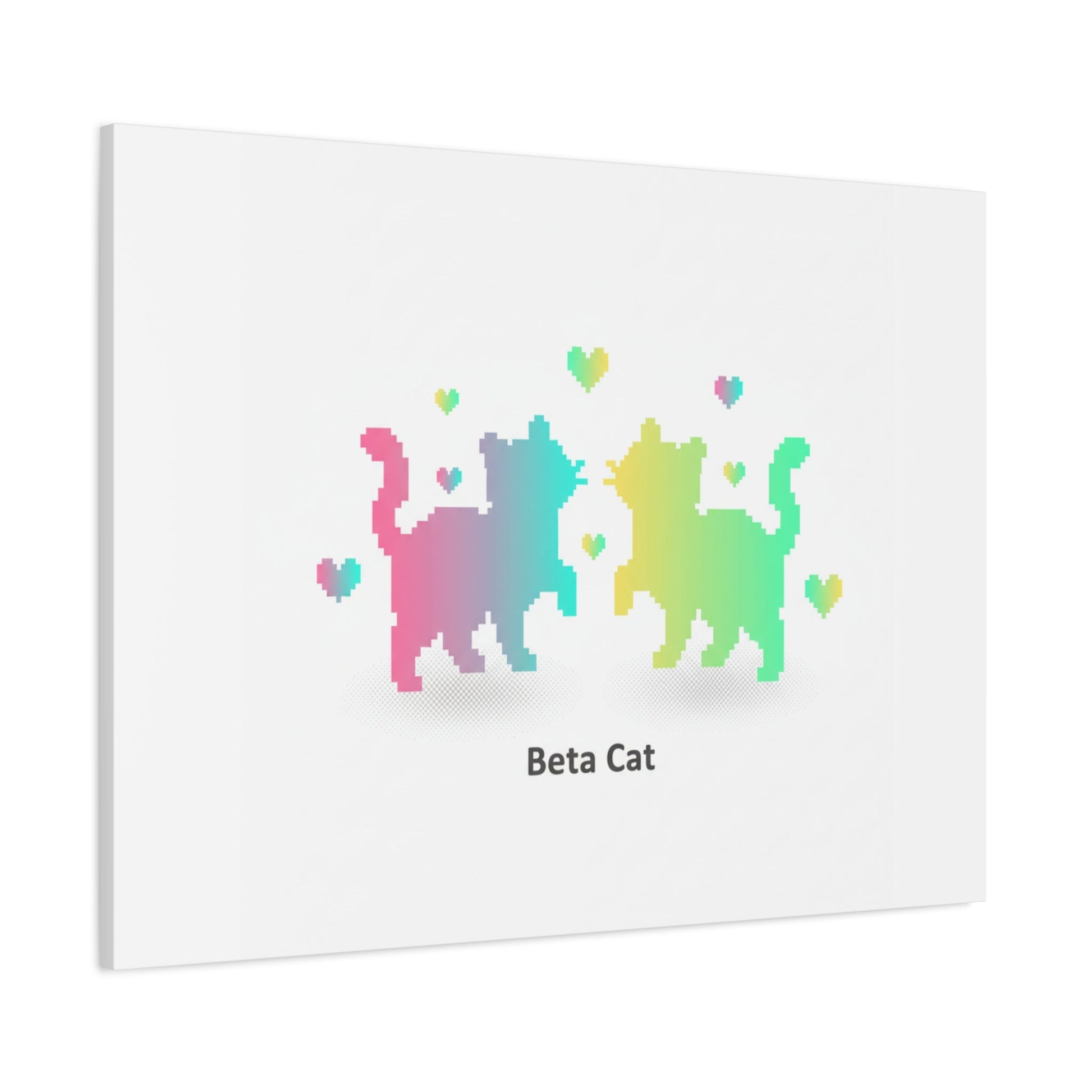 Pixel Pet Cats Canvas | Pixel Pet Nostalgia, 8 - bit Device Aesthetic - FloofChonk