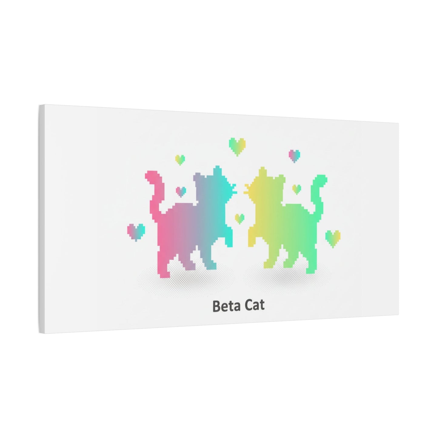 Pixel Pet Cats Canvas | Pixel Pet Nostalgia, 8 - bit Device Aesthetic - FloofChonk
