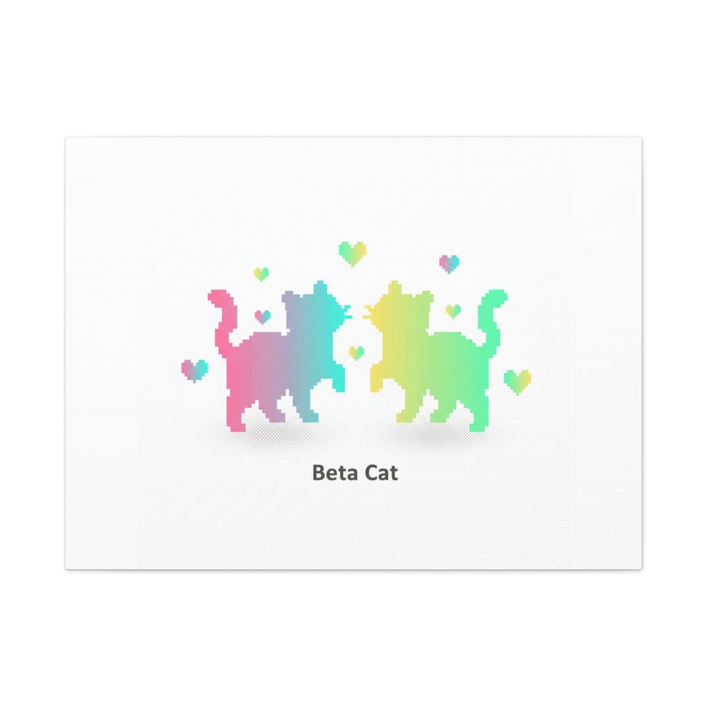 Pixel Pet Cats Canvas | Pixel Pet Nostalgia, 8 - bit Device Aesthetic - FloofChonk