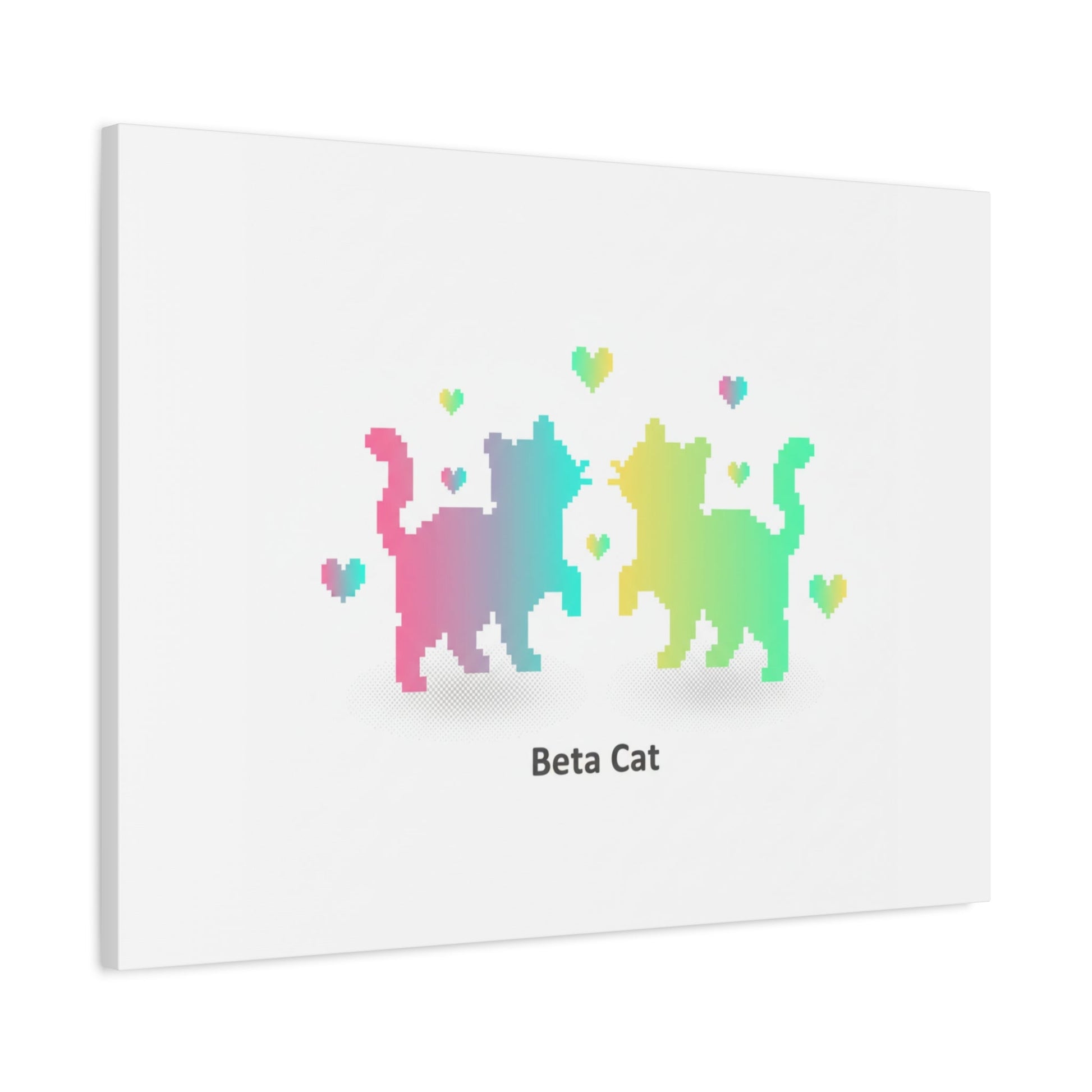 Pixel Pet Cats Canvas | Pixel Pet Nostalgia, 8 - bit Device Aesthetic - FloofChonk