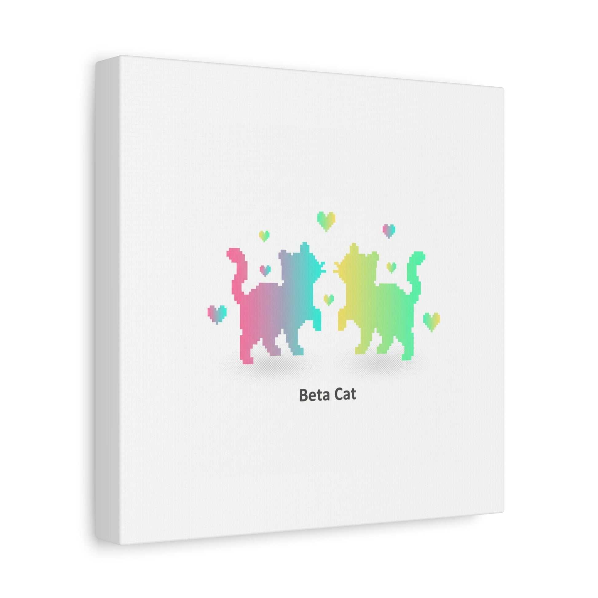 Pixel Pet Cats Canvas | Pixel Pet Nostalgia, 8 - bit Device Aesthetic - FloofChonk