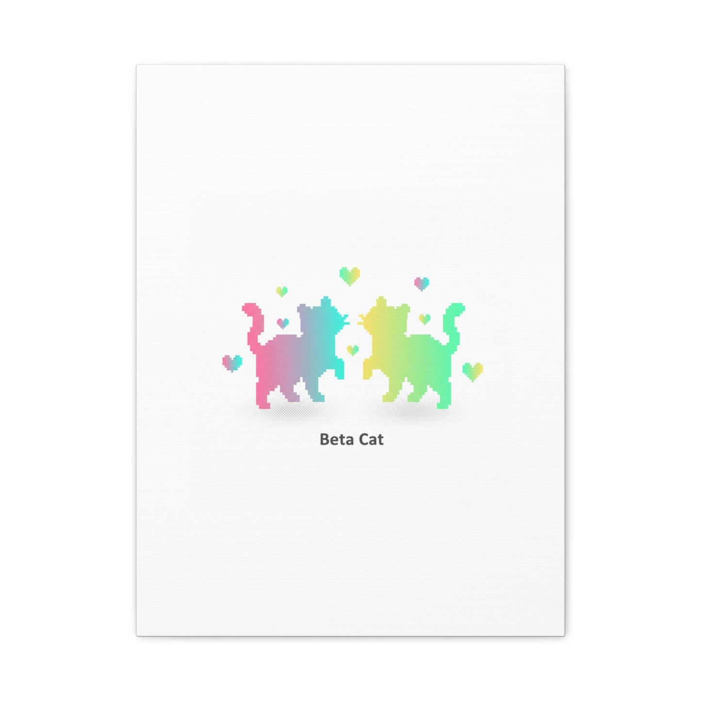 Pixel Pet Cats Canvas | Pixel Pet Nostalgia, 8 - bit Device Aesthetic - FloofChonk